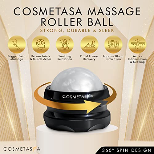 Cosmetasa Massage Roller Ball- Soothes Back, Shoulder, and Foot. Self, Relaxing, Massage Therapy Tool for Sore, Tired Muscles - Image 3